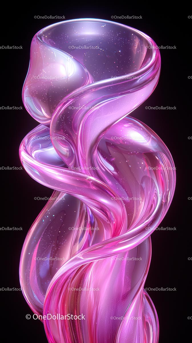 Vibrant Pink and Purple Luminous Abstract Sculpture for Modern Decor