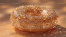 Luxurious Golden Glass Gemstone with Sparkling Glitter in Sunlight