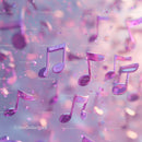 Colorful Music Notes with Shiny 3D Effect in Abstract Background