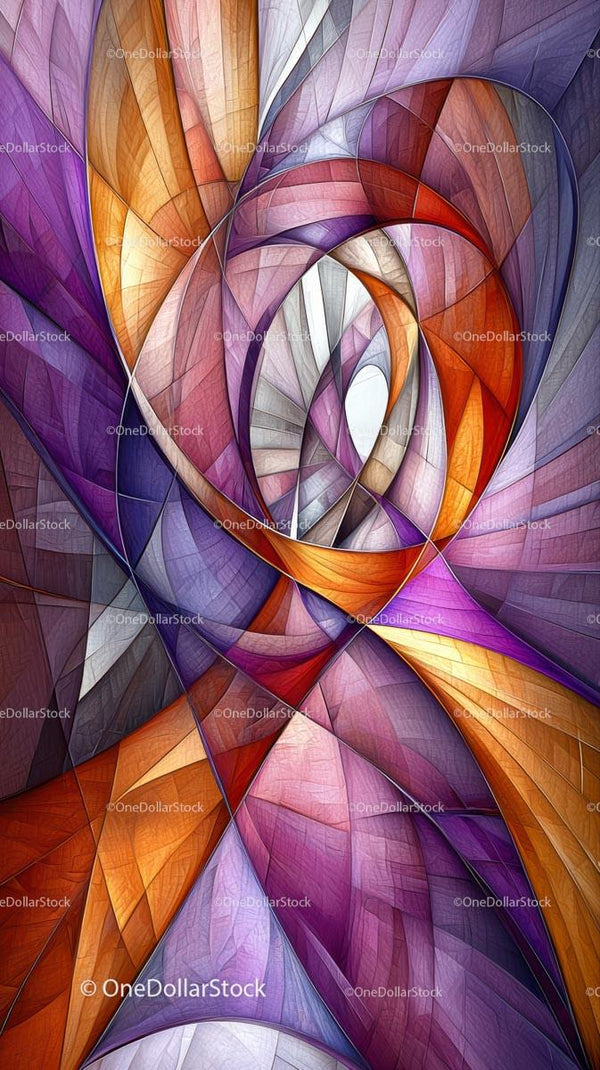 Colorful Swirling Abstract Geometric Design for Creative Backgrounds
