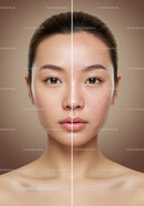 Skincare Transformation Showing Before and After Skin Rejuvenation