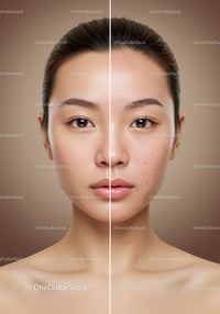 Skincare Transformation Showing Before and After Skin Rejuvenation