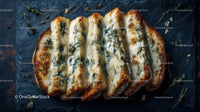 Artisan Blue Cheese Wheel on Dark Rustic Surface in Gourmet Food Setting