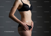 Elegant Black Lingerie Female Body Silhouette in Studio Photography