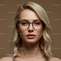 Portrait of a Stylish Woman Wearing Glasses with Blonde Hair