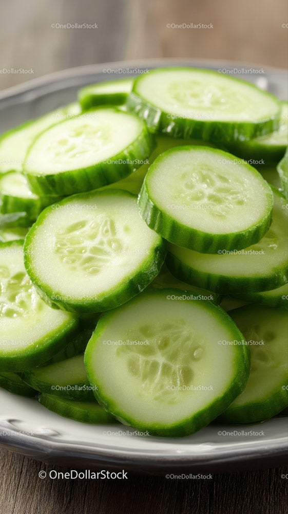 Fresh Cucumber Slices in a Bowl for Healthy Refreshing Snack