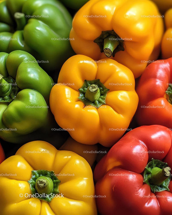 Colorful Bell Peppers in Vibrant Array for Healthy Eating