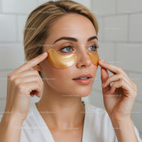 Young Woman Applying Eye Patches for Skin Rejuvenation