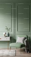 Stylish Green Wall Paneling with Cozy Armchair in Modern Interior