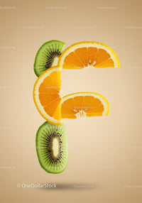 Creative Letter F Made From Orange and Kiwi Slices