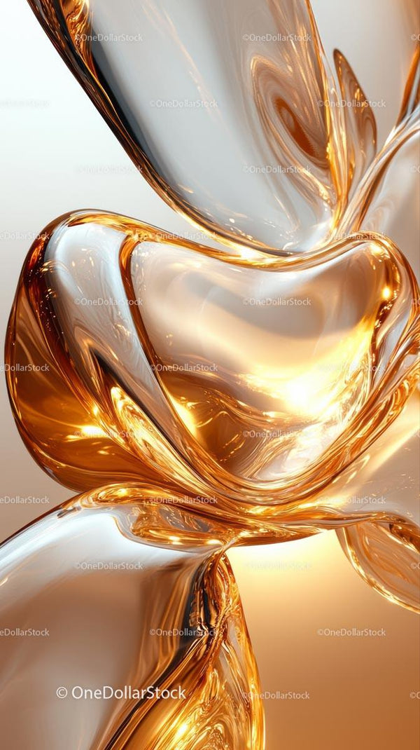 Luxurious Gold and Silver Abstract Fluid Shapes for Modern Design