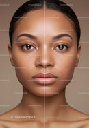 Close-up of Woman Face with Flawless Skin and Natural Beauty