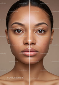Close-up of Woman Face with Flawless Skin and Natural Beauty