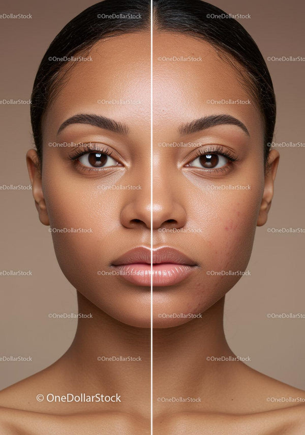 Close-up of Woman Face with Flawless Skin and Natural Beauty