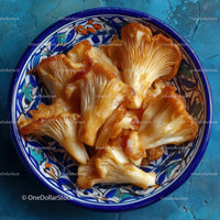 Fresh Golden Chanterelle Mushrooms in Decorative Bowl Suitable for Culinary Use