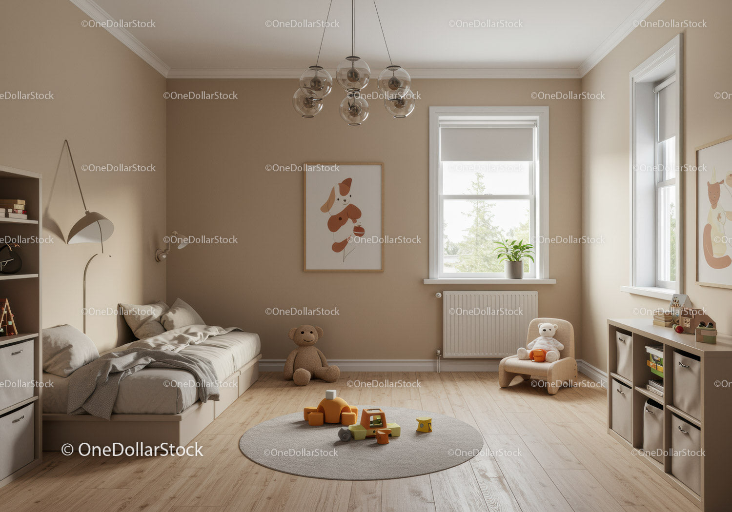 Warm and Cozy Kids Bedroom with Soft Decor and Natural Light