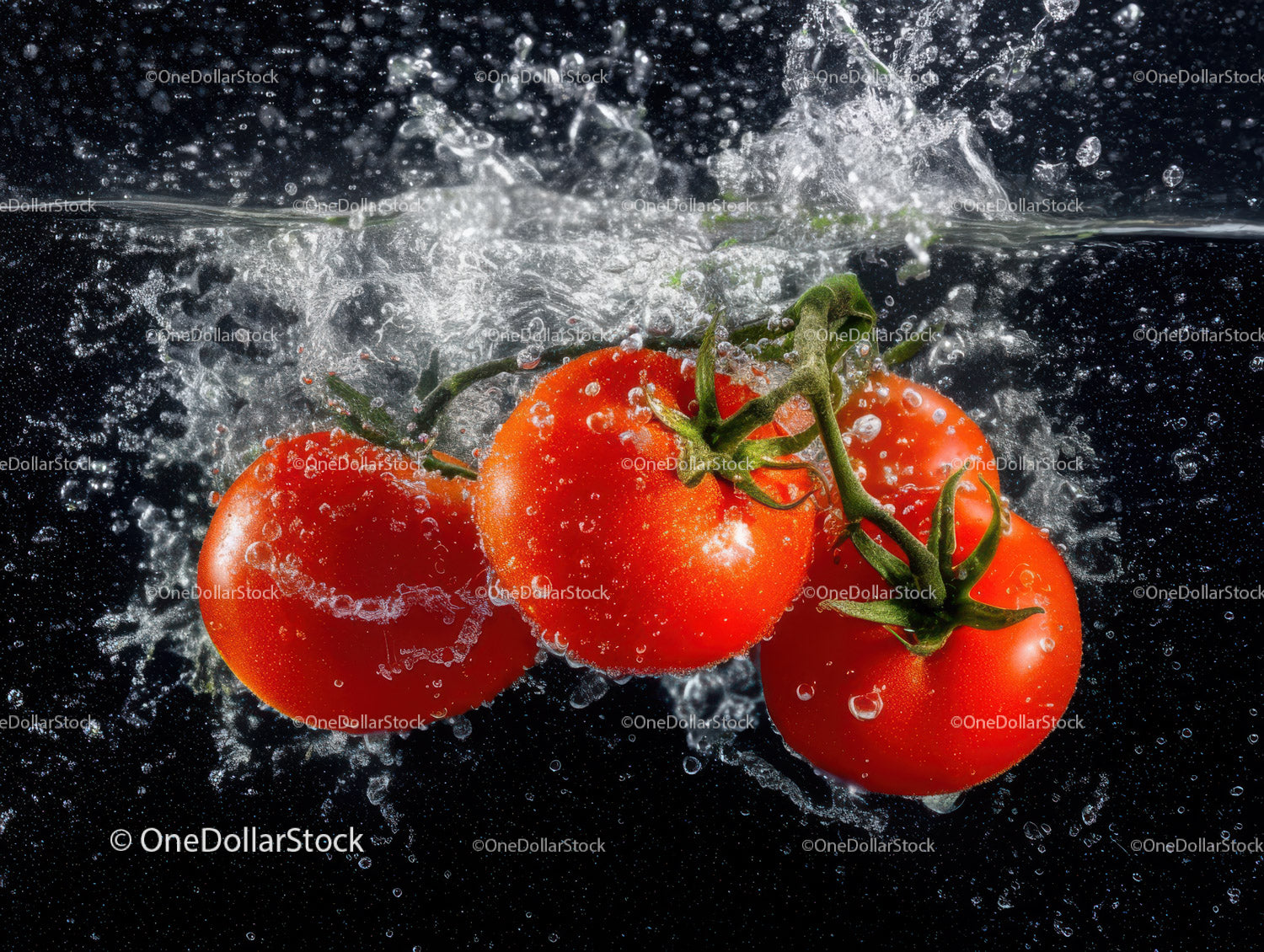 Vibrant Red Cherry Tomatoes with Water Splash Boxing Freshness
