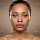 Close-up of Young Woman Face Showing Acne Before and After Treatment