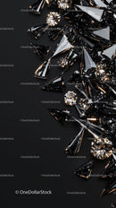 Black and Silver Metallic Confetti and Streamers for Celebrations
