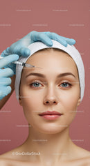 Woman Receiving Cosmetic Injection in Professional Skincare Clinic