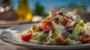 Fresh Vegetable Salad with Cherry Tomatoes and Purple Cabbage