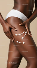 Elegant Close-Up of a Woman's Body with White Underwear and Smooth Skin