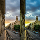 Before and after Cinematic Colorful Streets Lightroom preset edit