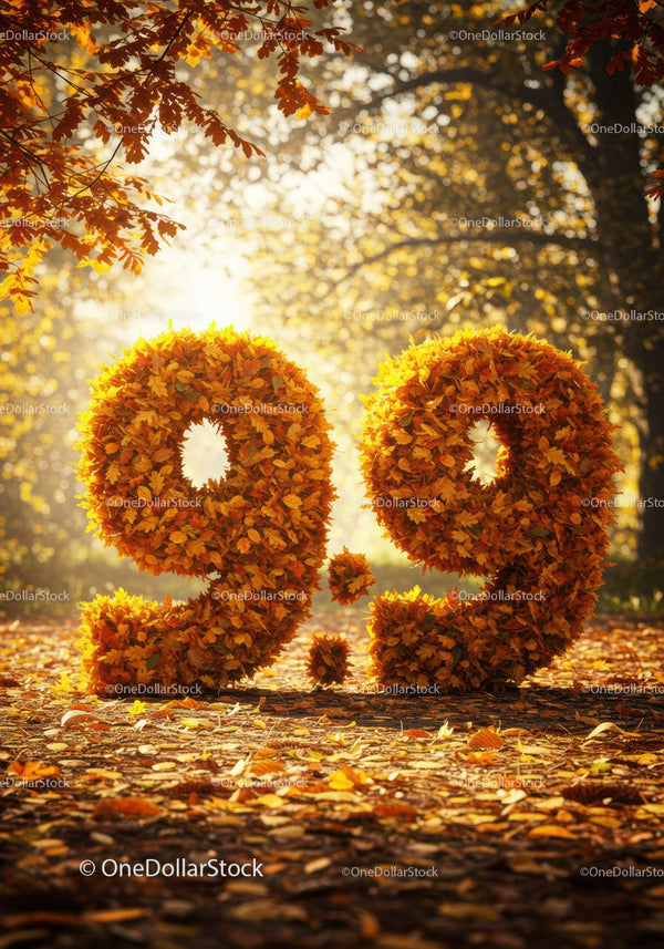 Autumnal representation of the 9.9 date in forest setting
