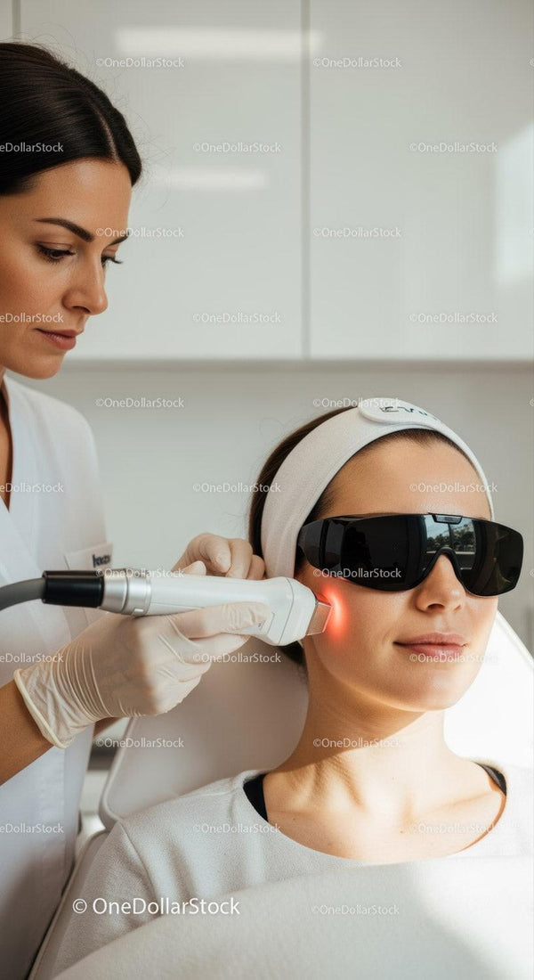 Kobiety Poddające Się Zaawansowanemu Zabiegowi Laserowego Odmładzania Skóry w Nowoczesnej Klinice