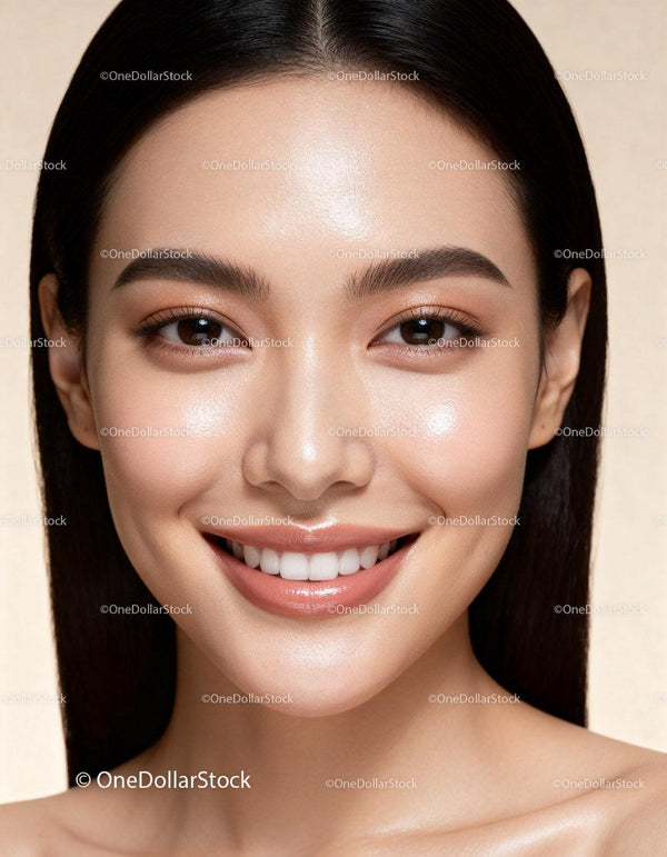 Close up of radiant young woman smiling naturally