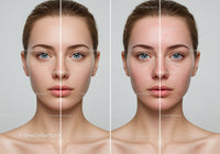 Before and After Skin Treatment Showing Clear and Acne-Prone Skin