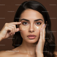 Woman Applying Under-Eye Patches for Skin Hydration and Brightening