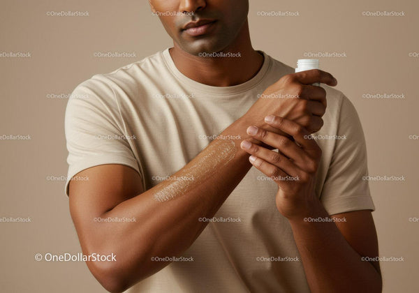 Woman Applying Sunscreen Lotion on Arm for Skin Protection