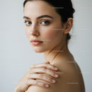 Portrait of a Beautiful Young Woman with Blue Eyes and Clear Skin