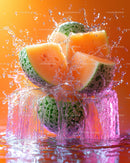 Juicy Watermelon Slices Splashing with Vibrant Water Effect