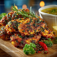 Delicious Crispy Chicken Wings with Herbs and Spicy Chili