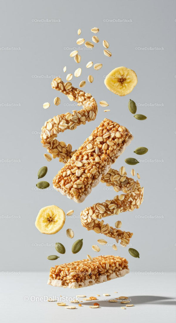 Latające batoniki granola z płatkami owsianymi, bananem i nasionami