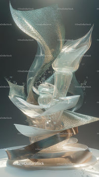 Abstract Glass Sculpture Design for Modern Art Collections