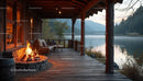 Rustic Cabin Porch with Firepit and Scenic River View