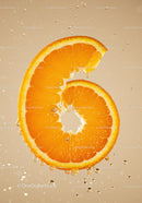 Fresh Orange Slice in Water Splashing Vivid Detail