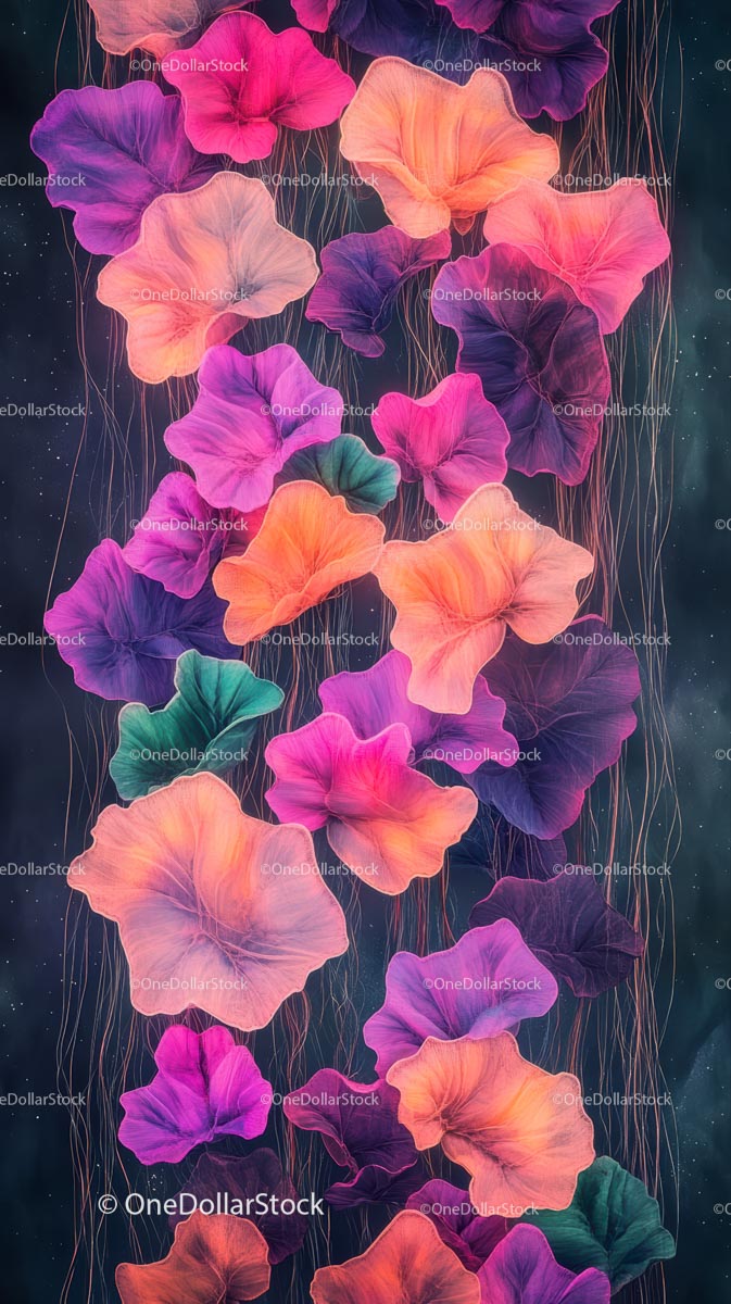 Colorful Pitcher Plants in Tropical Garden Scene