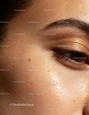 Close Up of Natural Skin Texture with Brown Eye