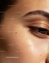 Close Up of Natural Skin Texture with Brown Eye