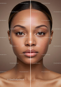 Portrait of a Young Woman with Flawless Skin and Natural Makeup