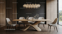 Modern Dining Room with Wooden Table and Elegant Chairs