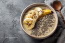 Delicious Banana Smoothie Bowl with Chia Seeds and Fresh Fruit