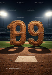 Baseball themed year 1990 made of leather gloves