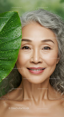 Elderly Woman Smiling with Passionate Expression and Silver Hair
