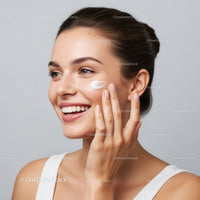 Young Woman Applying Moisturizer for Healthy Glowing Skin