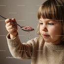 Child Sprinkling Colorful Candy Sprinkles Over Food
